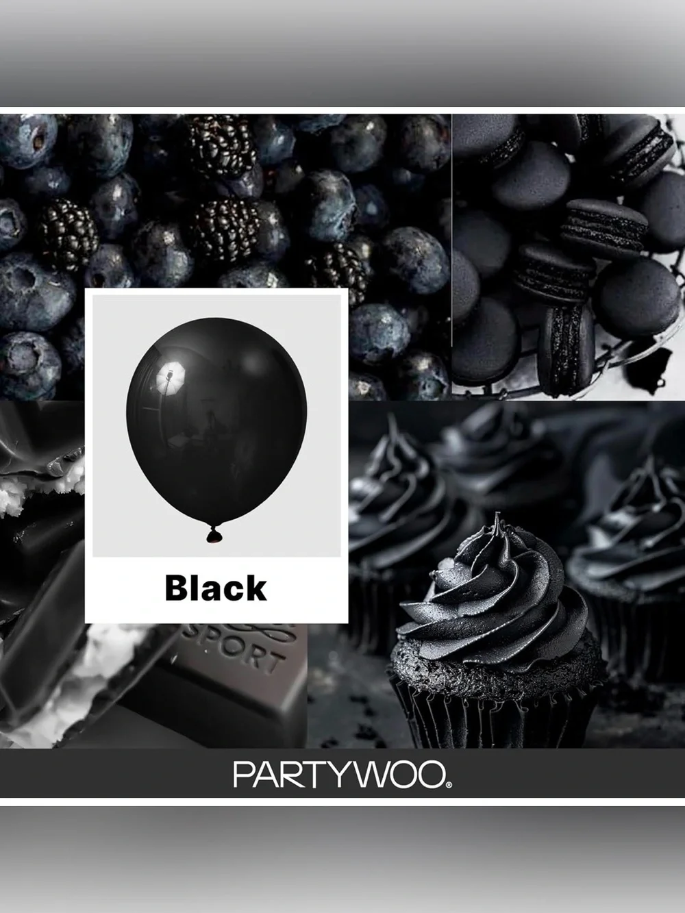 Black Balloons 152pcs Different Sizes of 18 12 10 5 Inch
